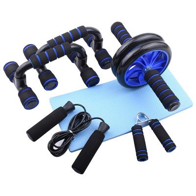 China 2021 Durable Ab Wheel With Ergonomic Handle And Lift Up Bars Gym Exercise Rollers Abdominal Training Cardio Set for sale