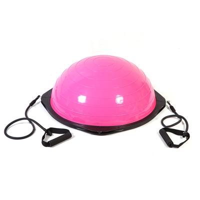 China Anti-burst And Durable Massage Fitness Exercise Yoga Balance Trainer Half Ball With Resistance Bands for sale