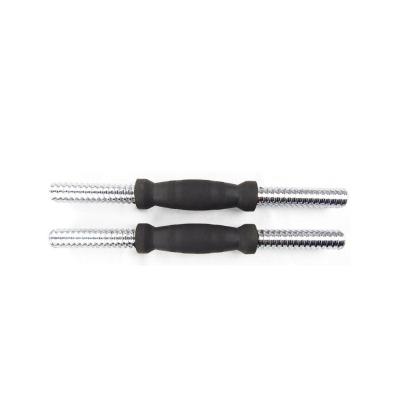 China Construction Solid Steel Hot Selling Chromed Barbell Bar Dumbbell Handle Screw Thread for sale