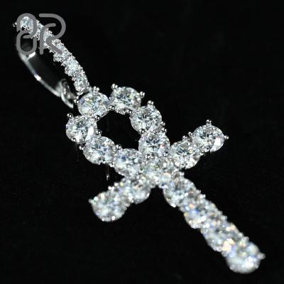 China CLASSIC 4MM Jesus Cross VVS Moissanite Diamond Wholesale Fast Shipping pendant 925 Sterling Silver Fine Jewelry For women's necklace for sale