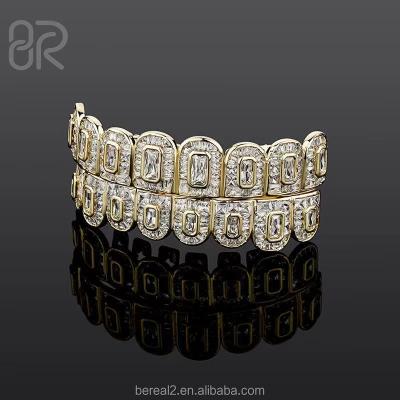 China Custom Silver Moissanite Iced Out Grillz Hot Selling Bar Heater Cut Silver 10k 14k 18k VVS Gold Plated Fine Hip Hop Jewelry for sale