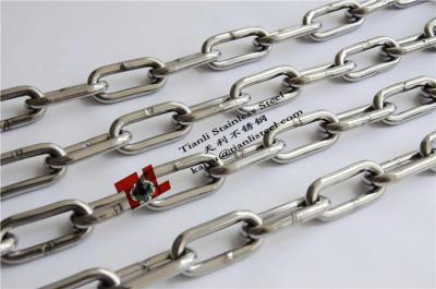 China la cadena de vínculo del acero inoxidable DIN766 de 10m m califica 304 304L 316 316L 1,4301 1,4401 en venta