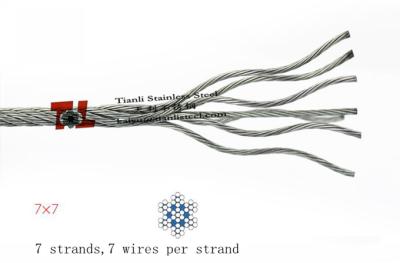 中国 316 の 7x7 ステンレス鋼ワイヤー ロープ A2 A4 304 の 304L 316 316L 等級 販売のため