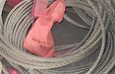 China 304 Stainless Steel Wire Rope 7x19 12mm diameter In Crane for sale