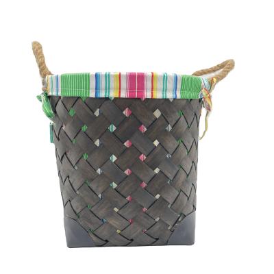 China China Custom Environmental Friendly Handmade Rattan Storage Wicker Basket With Lid Handle Basket for sale