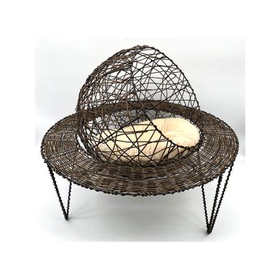 China 100% Cooling Customized Handmade Wicker Pet Bed Rattan Pet Beds for sale