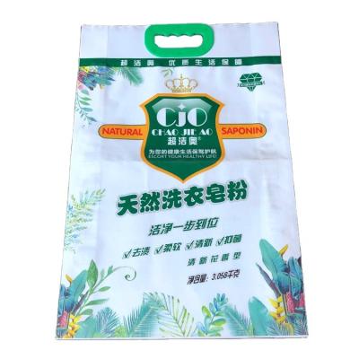 China Portable And Sealable Laundry Handle Recyclable Powder Bag Soap Heat Seal Bag With Side Buckle for sale