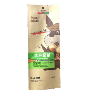 China Recyclable Kraft Paper Bag With Good Sealing And Moisture Proof Belt With Side Gusset for sale