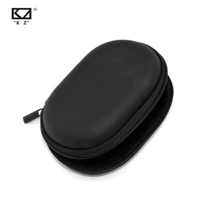 China For KZ Earbuds Earphone Bag Oval Black Zipper Storage Box Portable Storage Socket Storage Box Suitable For As10 Original Earbuds for sale