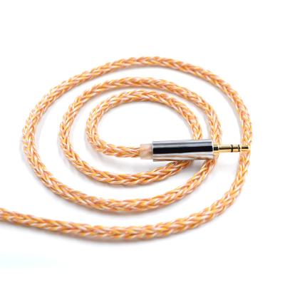 China Superior Construction CCA 3.5mm 90-1 Gold Silver Copper Braided Wire High Purity Silver Oxygen Free Rise Audio Earphone for sale