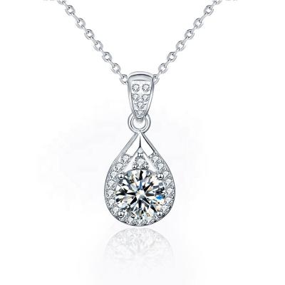 China 2022 New Korean Trend 925 Anniversary Korean Trend 925 Sterling Silver Moissanite Diamond Necklace Retro Personality Drop Clavicle Choker Jewelry for sale