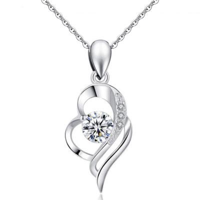 China 2022 New S925 Sterling Silver Anniversary Ocean Heart Clavicle Necklace Mosang Diamond Love Couples Pendant Jewelry For Women for sale