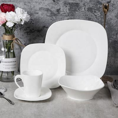 China Viable German White Porcelain Dinnerware Sets , Porcelain Dinnerware De Vajillas Dinner Set for sale