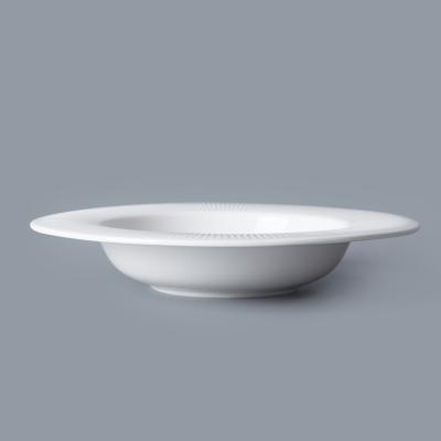 China Sustainable Western European Creative Steak Flat Plate Deep Soup Dish Ceramic Dish Pasta Porcelain Dishes for sale