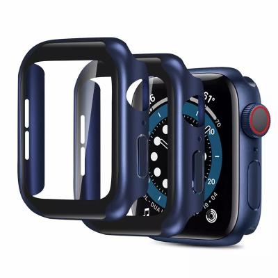 China Smart Watch 3D Anti-scratch Waterproof Dustproof Tempered Glass With PC Case Screen Protector For Apple Watch 4/5/6/SE for sale