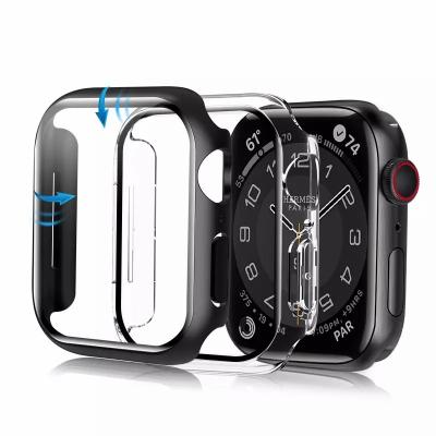 China Smart Watch Double Protection 2 in 1 Full Protective PC Case + Tempered Glass For Your iPhone Apple Watch Watch 6 5 4 7 for sale