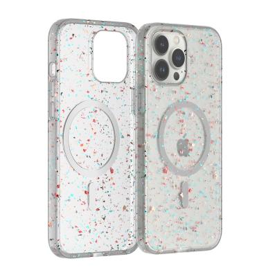 China Shockproof Magnetic Radio Phone Charging Case Recycled Liquid Silicone For Phone 14 or 12 Series Transparent Color for sale