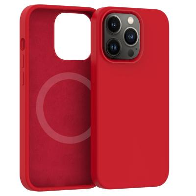 China Shockproof Magnetic Radio Phone Case Filling Liquid Silicone For Pro 13 12 Max Red 14 Phone Series for sale