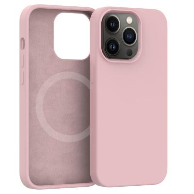 China Shockproof Magnetic Radio Phone Case Filling Liquid Silicone For Max 14 Pro 13 12 Series Pink for sale