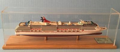 China Ivory White Carnival Cruise Miracle Ship Model With Single Piece Assembly Propeller Material for sale