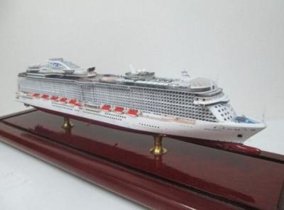 China Home Decoration Golden Princess Cruise Ship Models With Woodiness Hull Material Fashion for sale