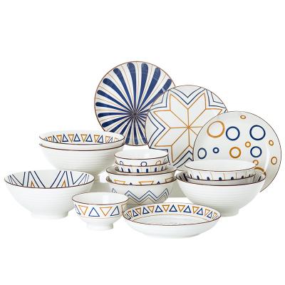 China Sustainable Hot Selling Household Japanese Ceramic Dish Ceramic Tableware Dinnerware Set for sale