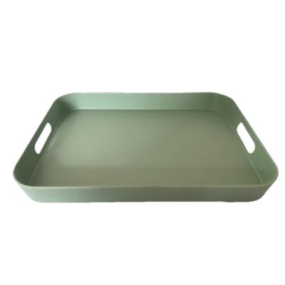 China Custom Printed Biodegradable Eco Friendly Natural Bamboo Fiber Serving Tray With Handle T30700B for sale