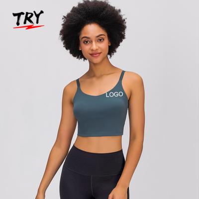 China S2087 Women's Naked Feeling Breathable Align Yoga Sports Bra Padded Lift Up Instant Bra Running Fitness Activewear for sale