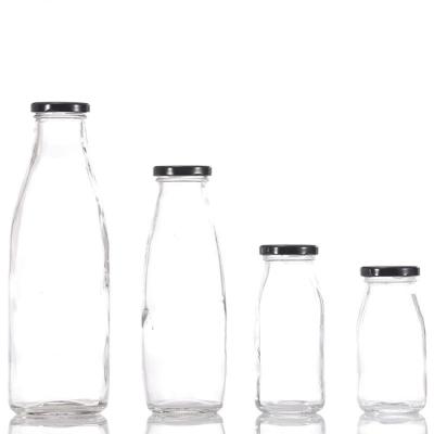 China DAILY Glass Milk Bottle Juice Bottle Beverage Bottles 200/250/500/1000ML 16oz Glass Milk Bottle for sale