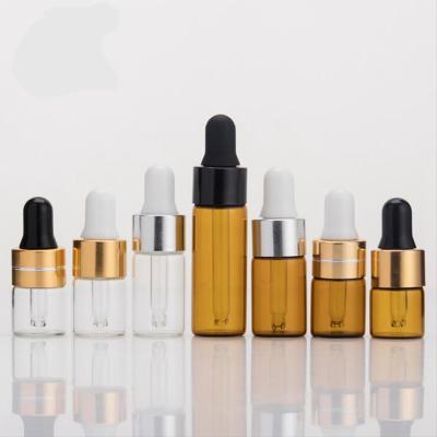 China Amber For Essential Oil Perfume Glass Sampling Vials Dropper Bottle 2ml 3ml 5ml Pipette Dropper Small for sale