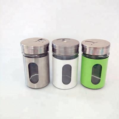 China SUSTAINABLE DAILY Seasoning Salt And Pepper Shakers Set With Stainless Steel Cap for sale