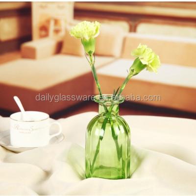 China Wholesale Cheap DAILY Modern Art Unique MINI Colored Glass Vase In LOW MOQ for sale