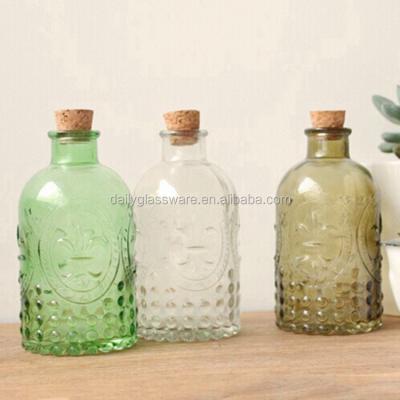 China DAILY 240ML Aroma Glass Bottle With Wooden Cork Colored Aroma Glass Bottle With Wooden Cork Aroma Diffuser Bottle for sale