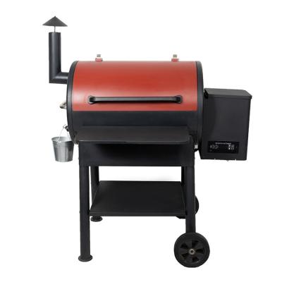 China European Digital Style Hot Selling Cart Barrel Shaped Pellet Smoker Smoke Barbecue Easily Assembled Movable Wooden Grill for sale