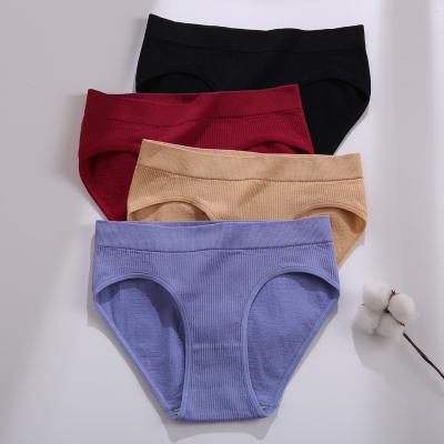 China 2111 Seamless Cotton High-waisted Briefs Antibacterial Women's Comfortable Underwear for sale