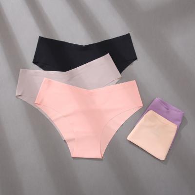 China 2111 Antibacterial Women's Seamless Smooth Solid Underwear Daily Briefs Small Girls Ladies Lingerie Women's Panties for sale