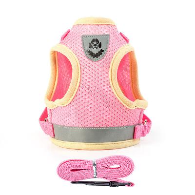 China Wholesale Viable Dog Harness Leash Set Breathable Pet Chest Strap Vest Pet Chest Strap Dog Vest Breathable Mesh Dog Harness Leash for sale