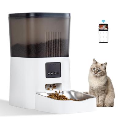 China Smart Automatic Pet Feeder Automatic Wifi Remote Control Cat Dog Feeder Pet Bowls With For Dog for sale