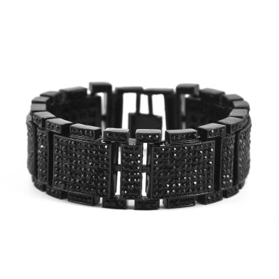 China Wholesale Men's Bracelet Alloy Men's Bracelet Big Hip Row Jewelry Hop Hop Men's Bracelet Punk for sale