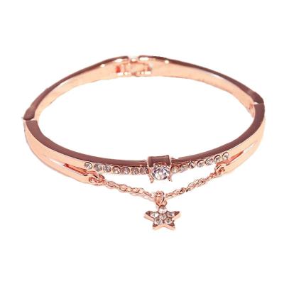 China Tiktok Jewelry CLASSIC Five-pointed Star Inlaid Diamond Bracelet Contracted Joker Star Bracelet Jewelry Gift for sale