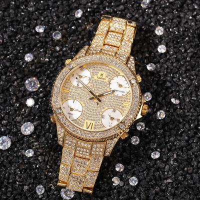 China Big dial hip-hop jewelry tik tok drill CLASSIC trend new full hip hop men's super fresh hand leisure sports watch for sale