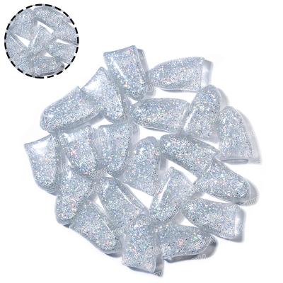 China New 100PCS Amazon Viable Silver Color Laser Dog Nail Covers Dog Pet Claw Protector Available With Free Adhesive And Applicator 6Sizes for sale