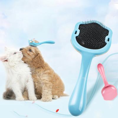 China New Style Viable Puppy Cat Comb Cute With Cover Device Dog Brush Protect Skin Design Pet Hair Remover Pet Grooming Products for sale