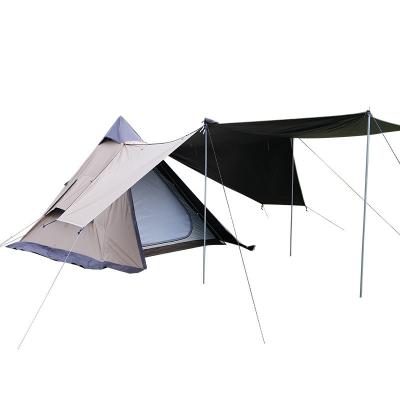 China Type Tube Tent Stake Pyramid Outdoor Camping Glamping Canvas Style 3-4 Person Canopy Indian Teepee Travel Tent for sale