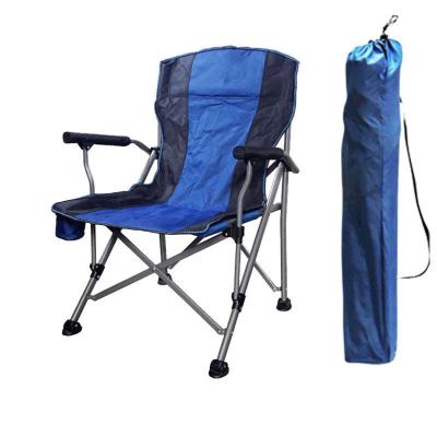 China Modern Custom Outdoor Metal Folding Heavy Duty Camping Chair With Cup Holder Foldable Travel Beach Fishing Chair for sale