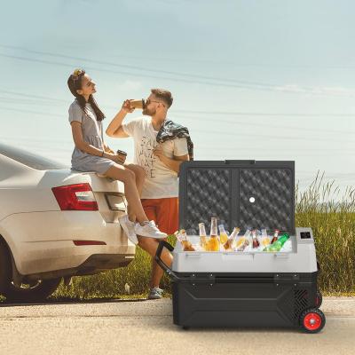 China New Design 45L Mini Car Cooler Box Freezer Fridge Electric Car Insulated Portable Fridge For Travel for sale