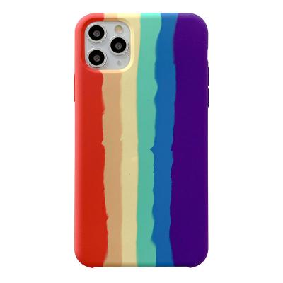 China Original Male/Female Case 2020 New Design For Iphone12 12 xr Promax 11pro Rainbow Rainbow Mobile Phone Case Max Pattern Liquid Silicon for sale