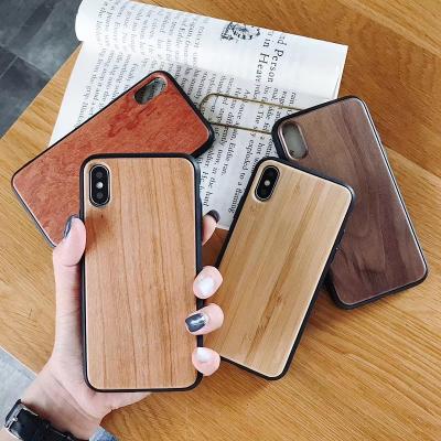 China New Design Walnut Cherry Wood Bamboo With Forged Carbon Fiber Phone Back Cover Case For iphone 11/12wooden Cases for sale