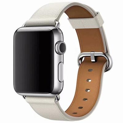 China Luxury and classic design male/female genuine leather watch band strap for apple watch5/6 for sale