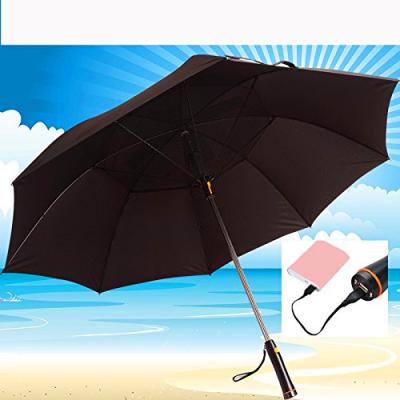 China High Quality Solar Pongee Charger Fan Umbrella With Logo for sale